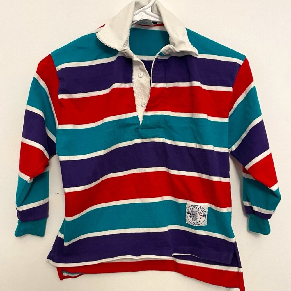 Vintage Gant Salty Dog Multi Color Boy Children Rugby Shirt